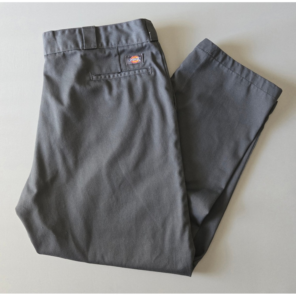 Dickies 874 Original Fit Work Pants Mens 42x30 Charcoal Gray Straight Leg Twill